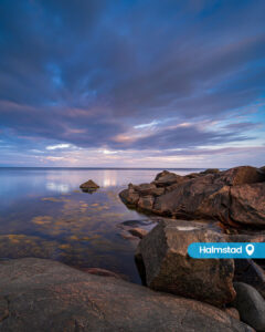 Suède, Halmstad, plage rocheuse