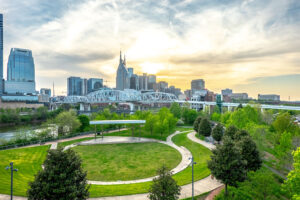 Nashville, skyline, parc, jardin